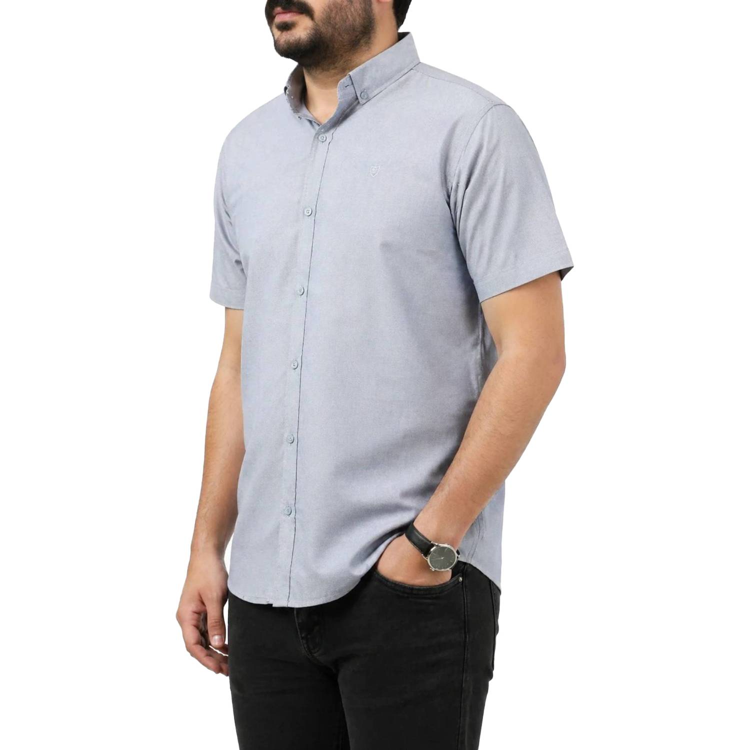 پیراهن آستین کوتاه ساده مردانه مدل 6112953