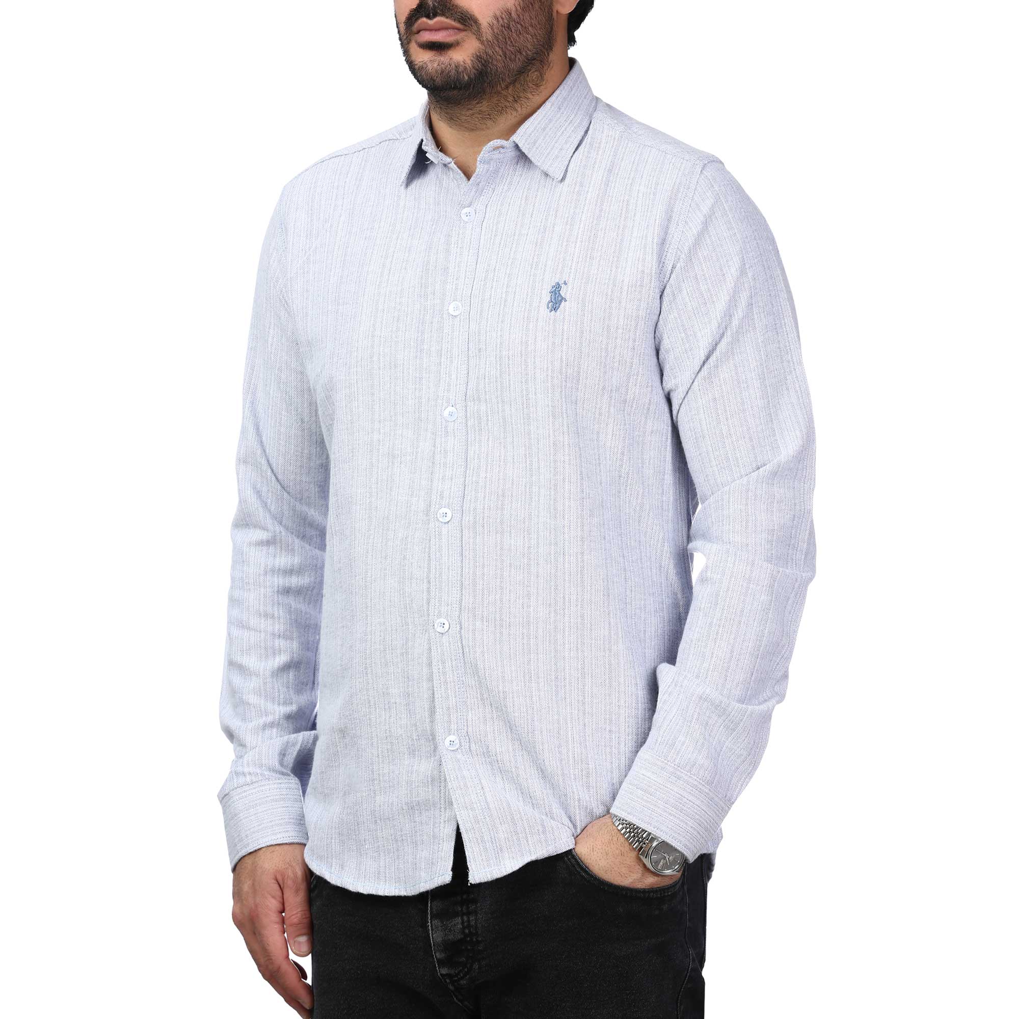 پیراهن آستین بلند راه راه مردانه مدل 6102074