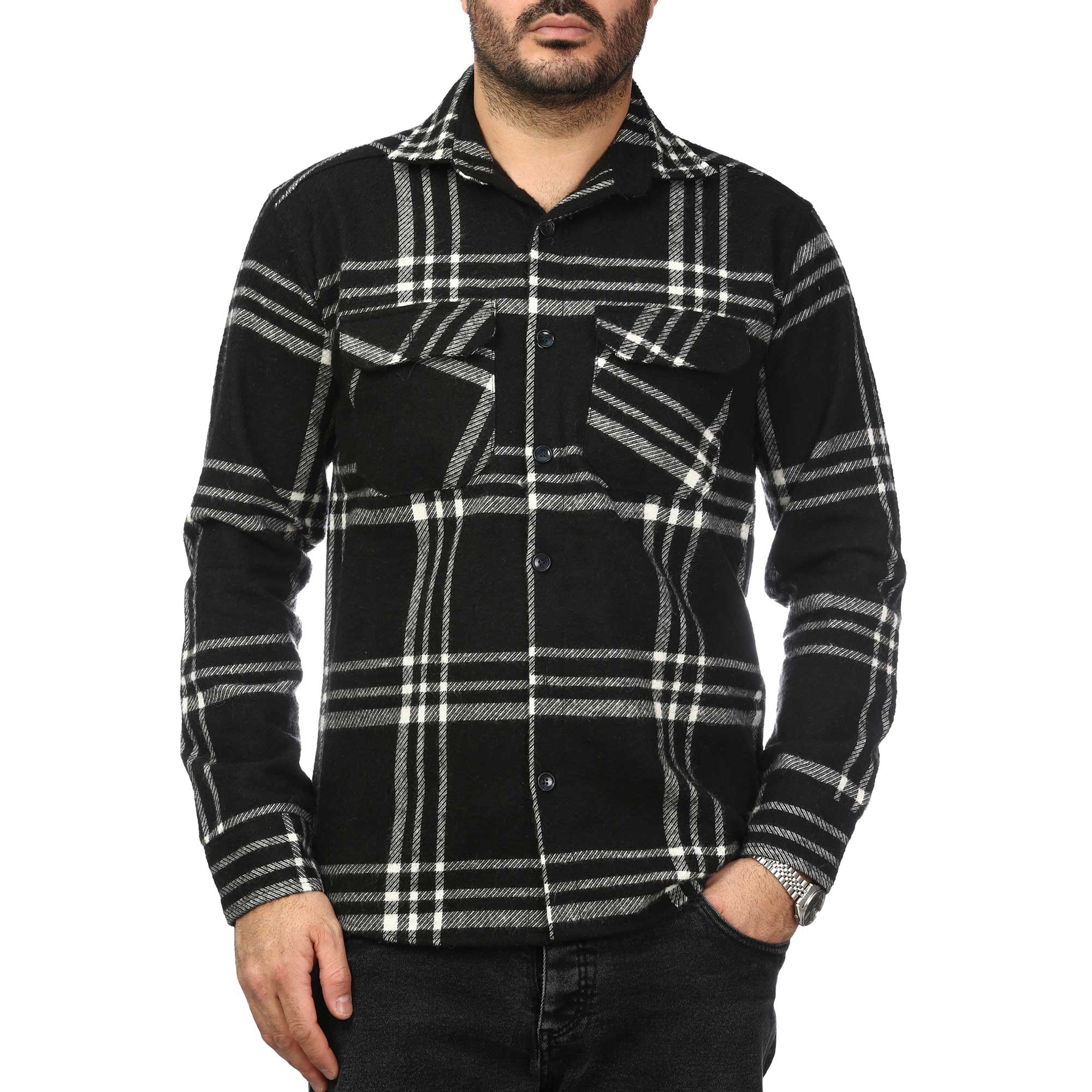 پیراهن پشمی ضخیم مردانه مدل 6203872