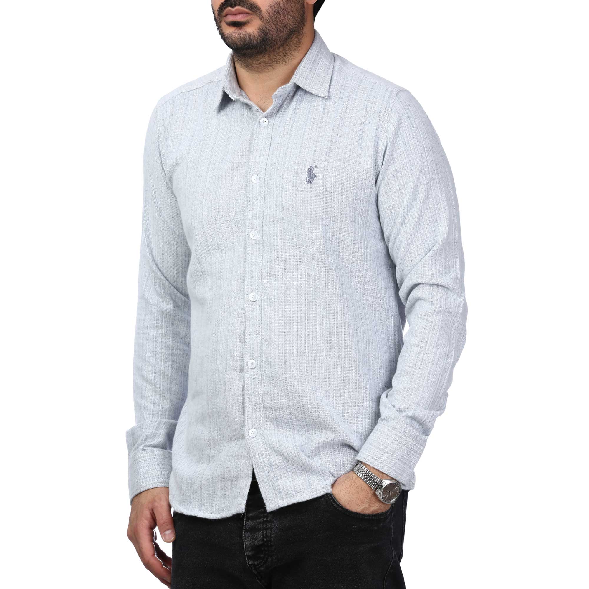 پیراهن آستین بلند راه راه مردانه مدل 6102073