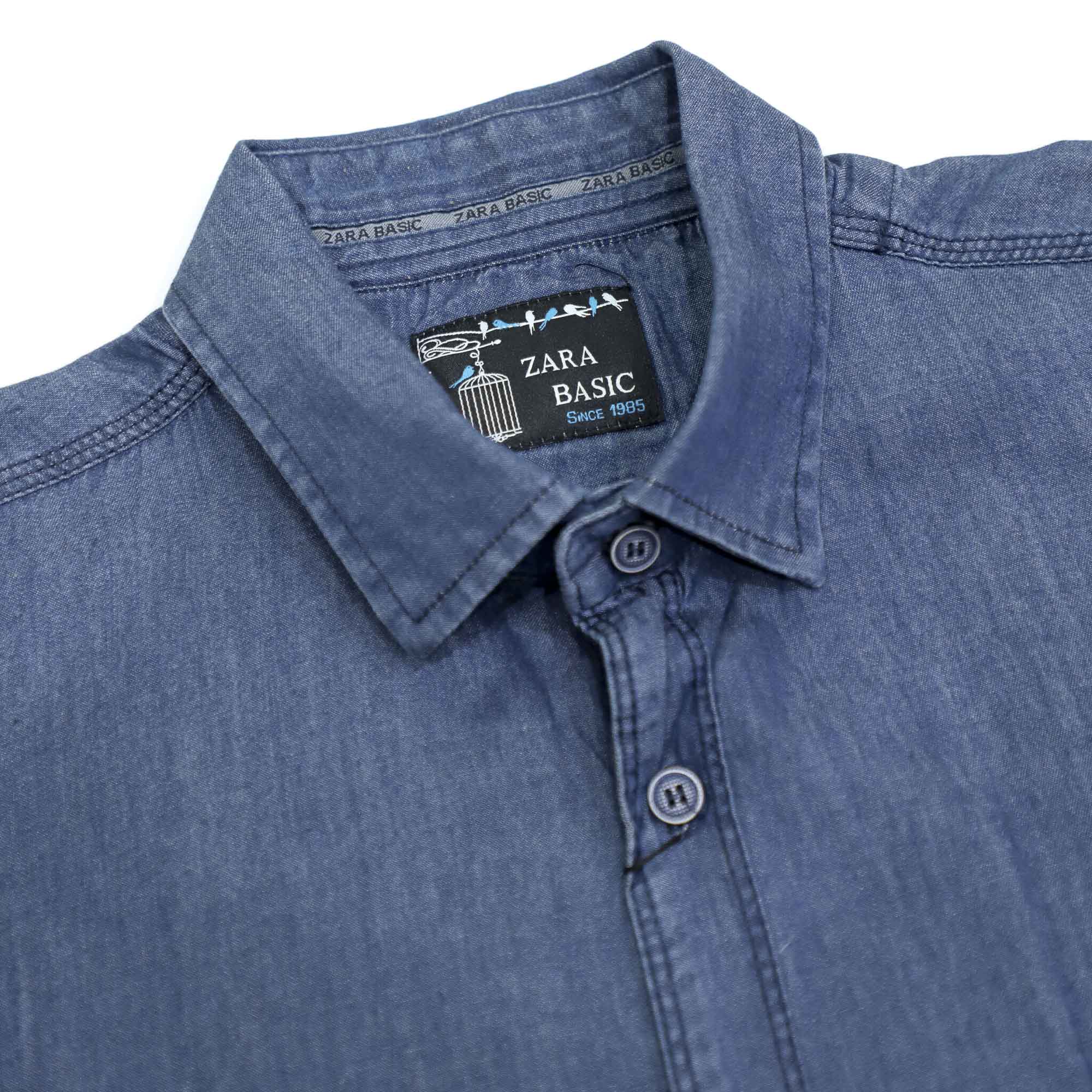 پیراهن جین آستین بلند سایز بزرگ مردانه تن کوک مدل 130191