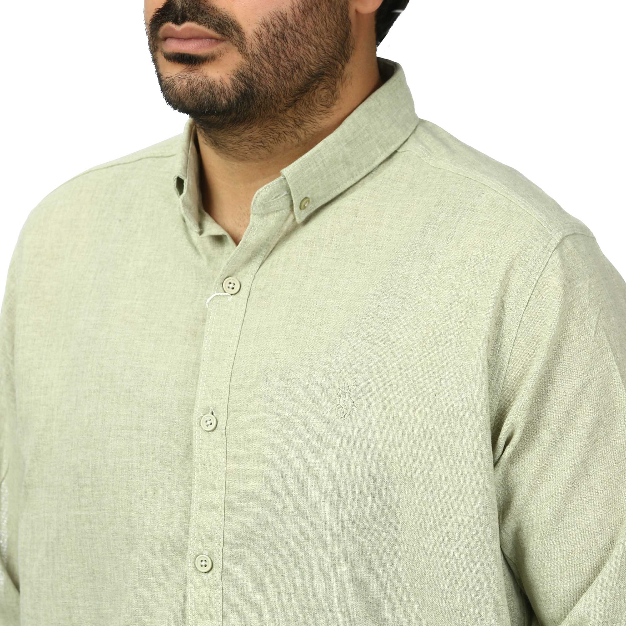 پیراهن آستین بلند لینن مردانه مدل 610597