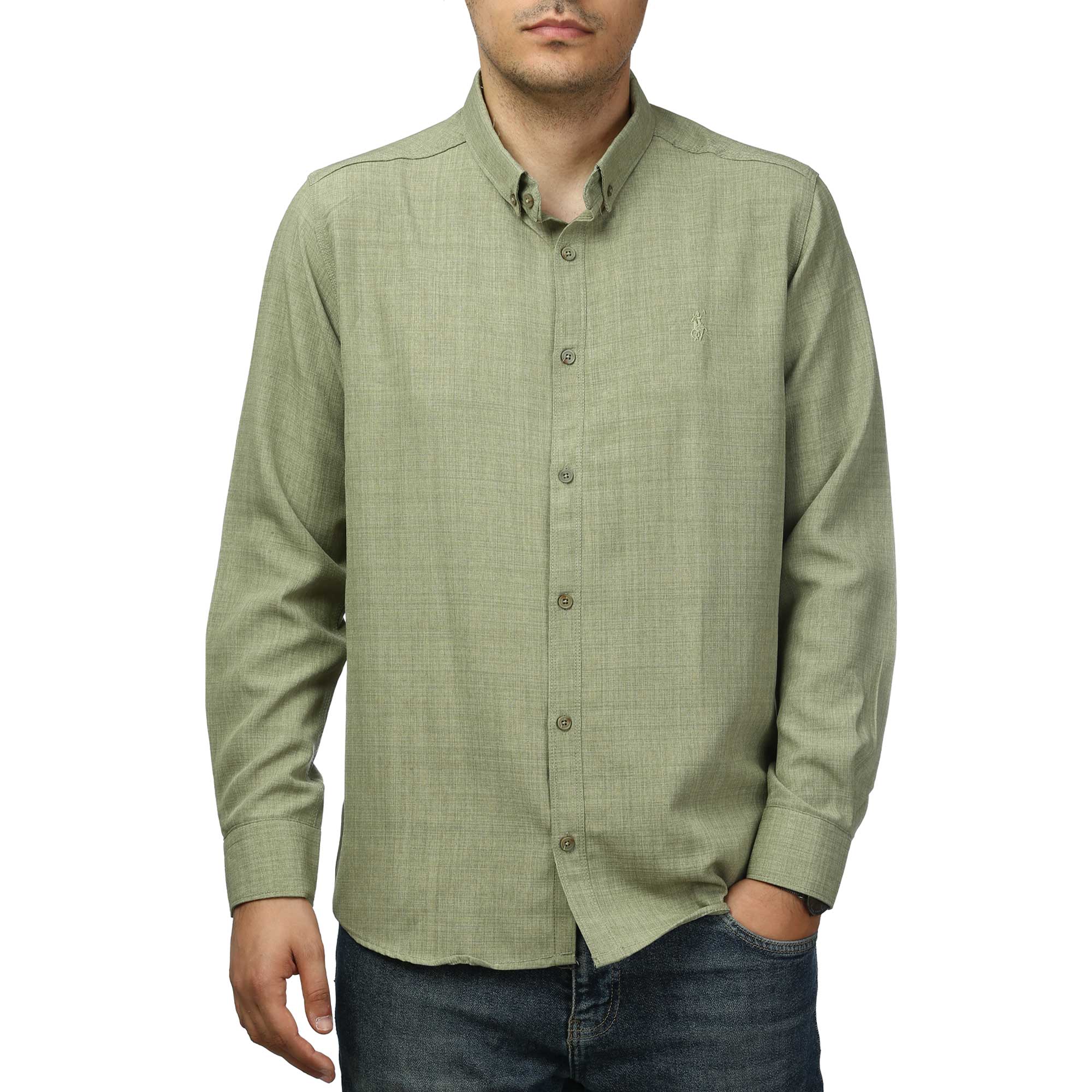 پیراهن آستین بلند لینن مردانه برند مد مدل 1410592