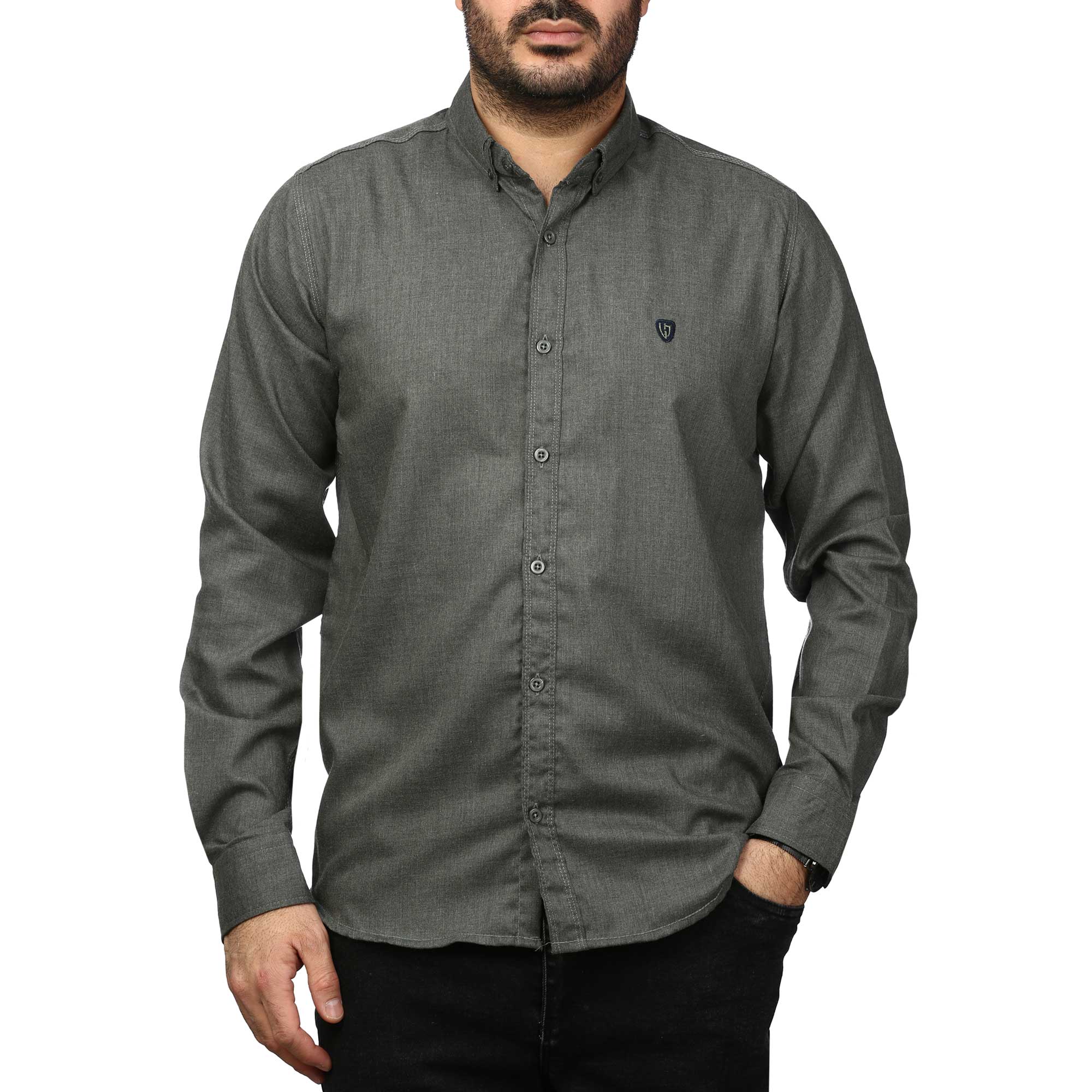 پیراهن آستین بلند ساده مردانه مدل 61029146