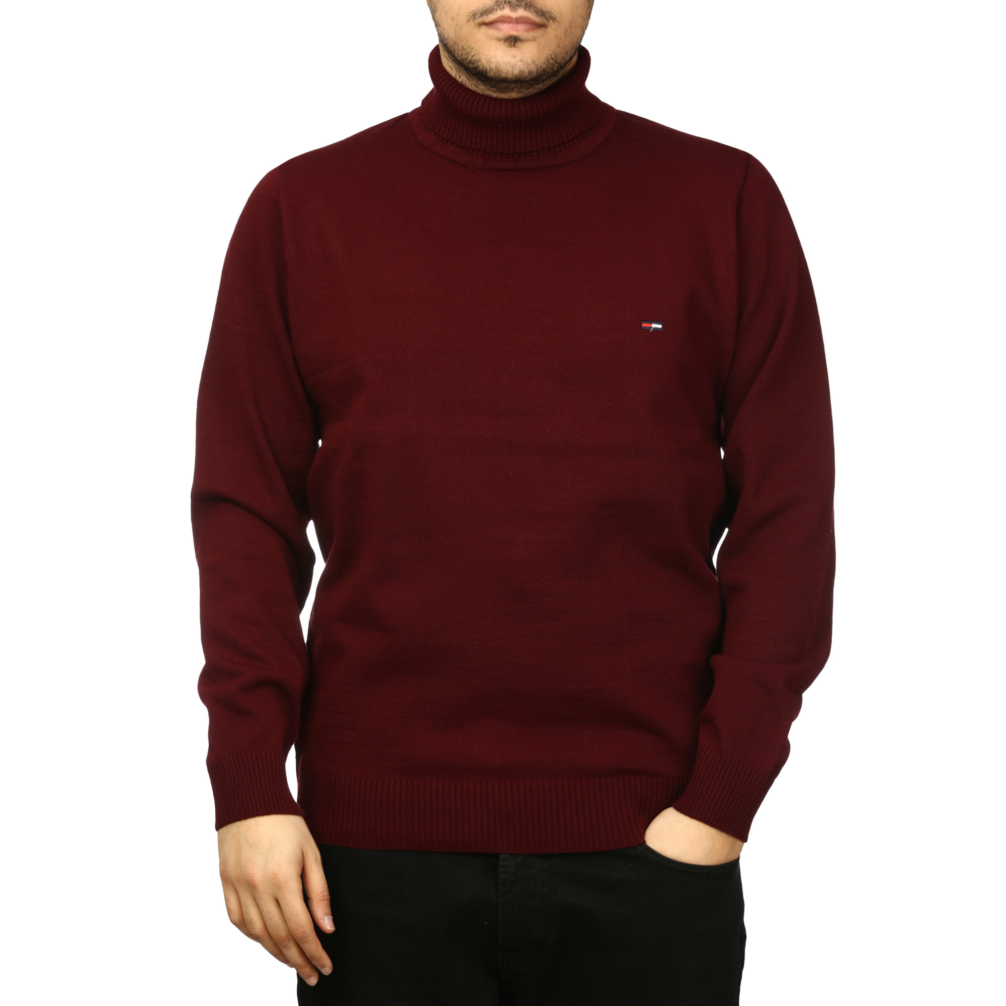 پلیور بافت یقه اسکی مردانه مدل 689856