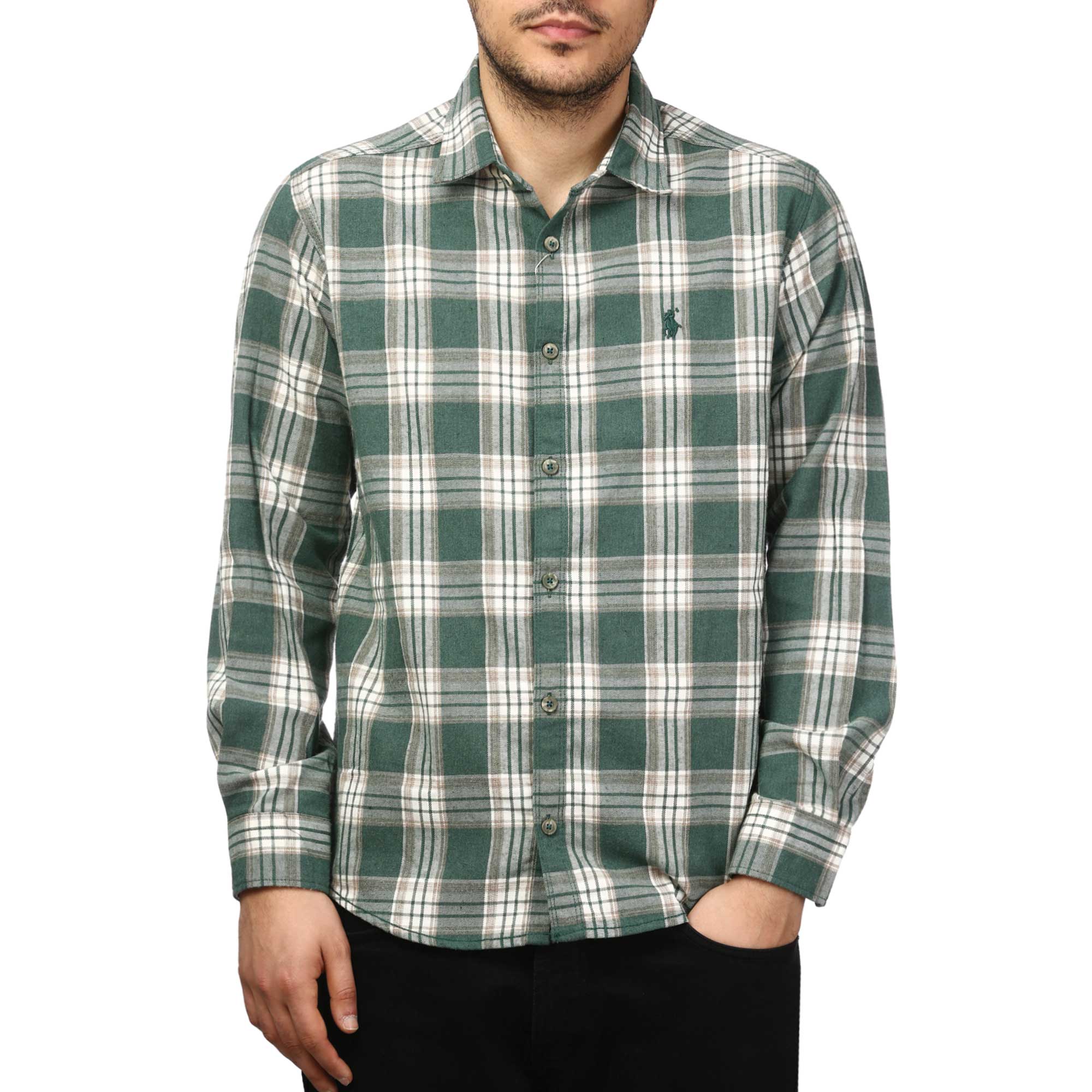 پیراهن آستین بلند پشمی مردانه مدل 61038102