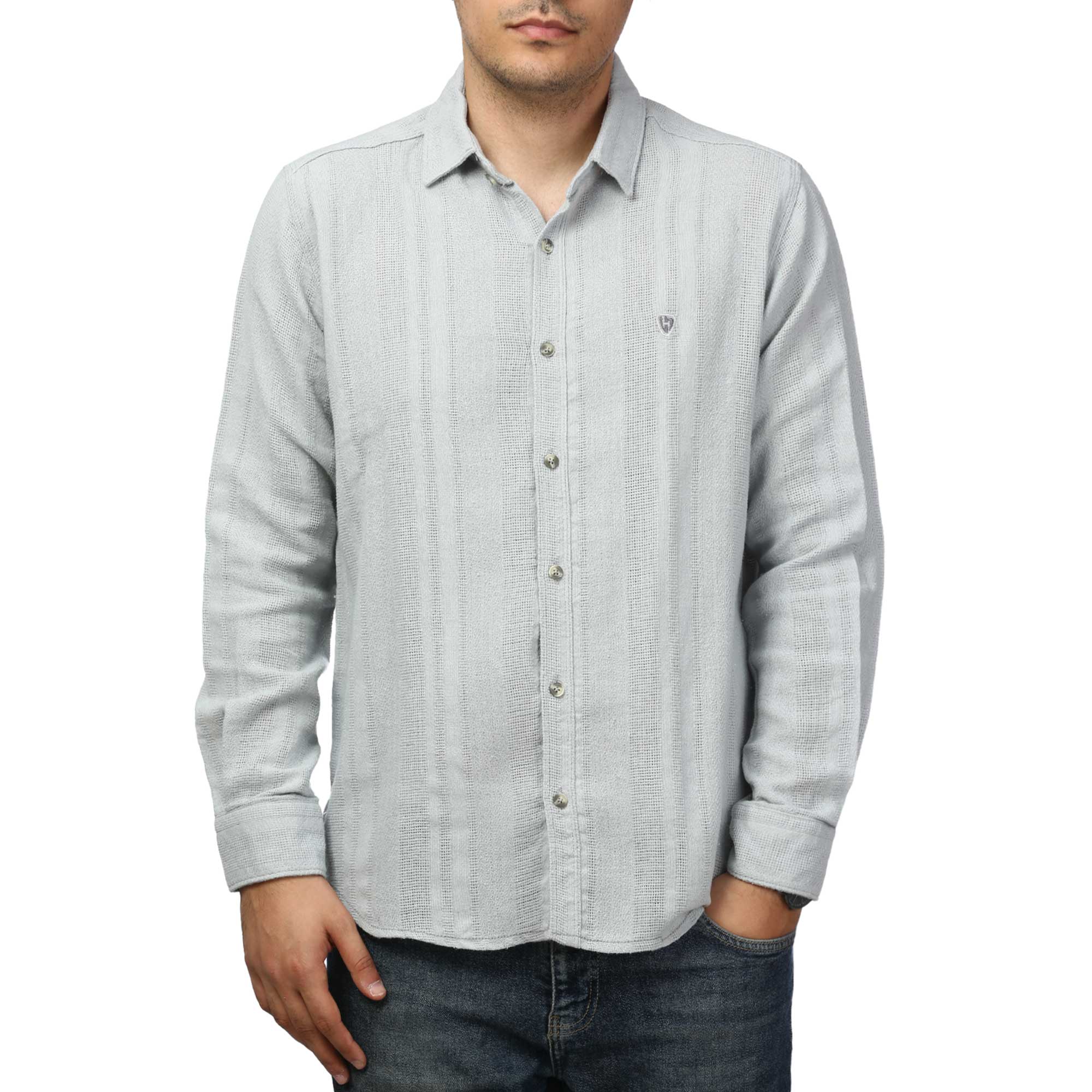 پیراهن آستین بلند کنفی مردانه مدل 61011039