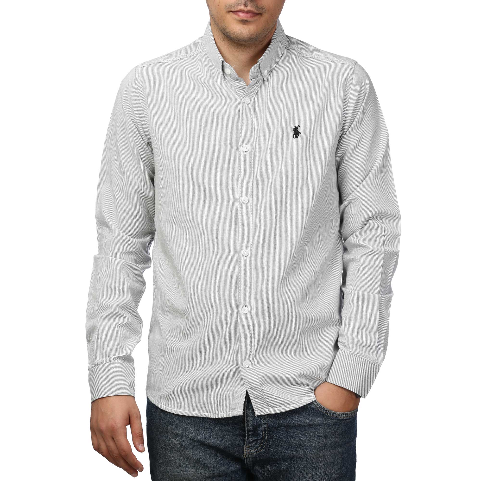 پیراهن آستین بلند راه راه مردانه برند مد مدل 14102017