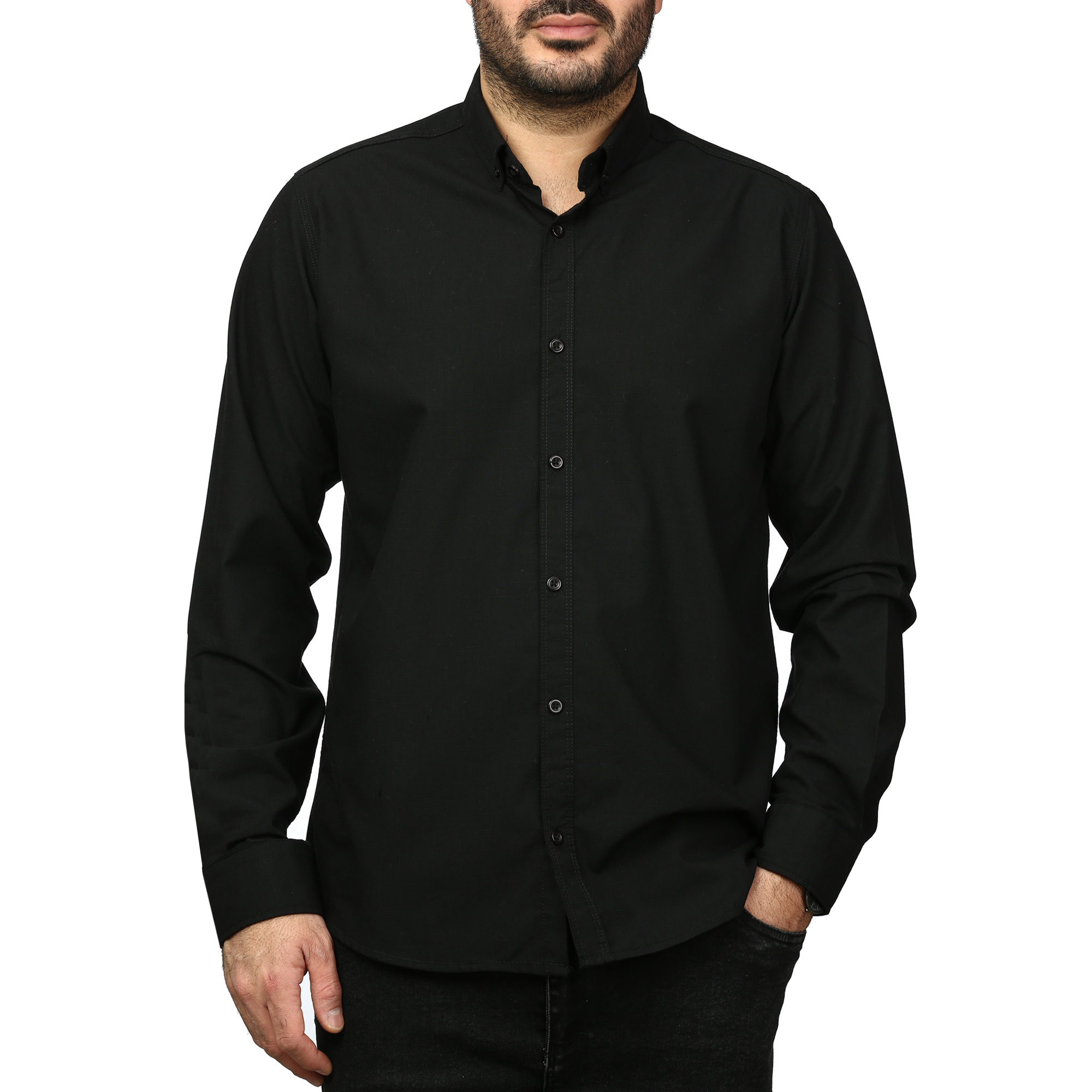پیراهن آستین بلند لینن مردانه مدل 6105912
