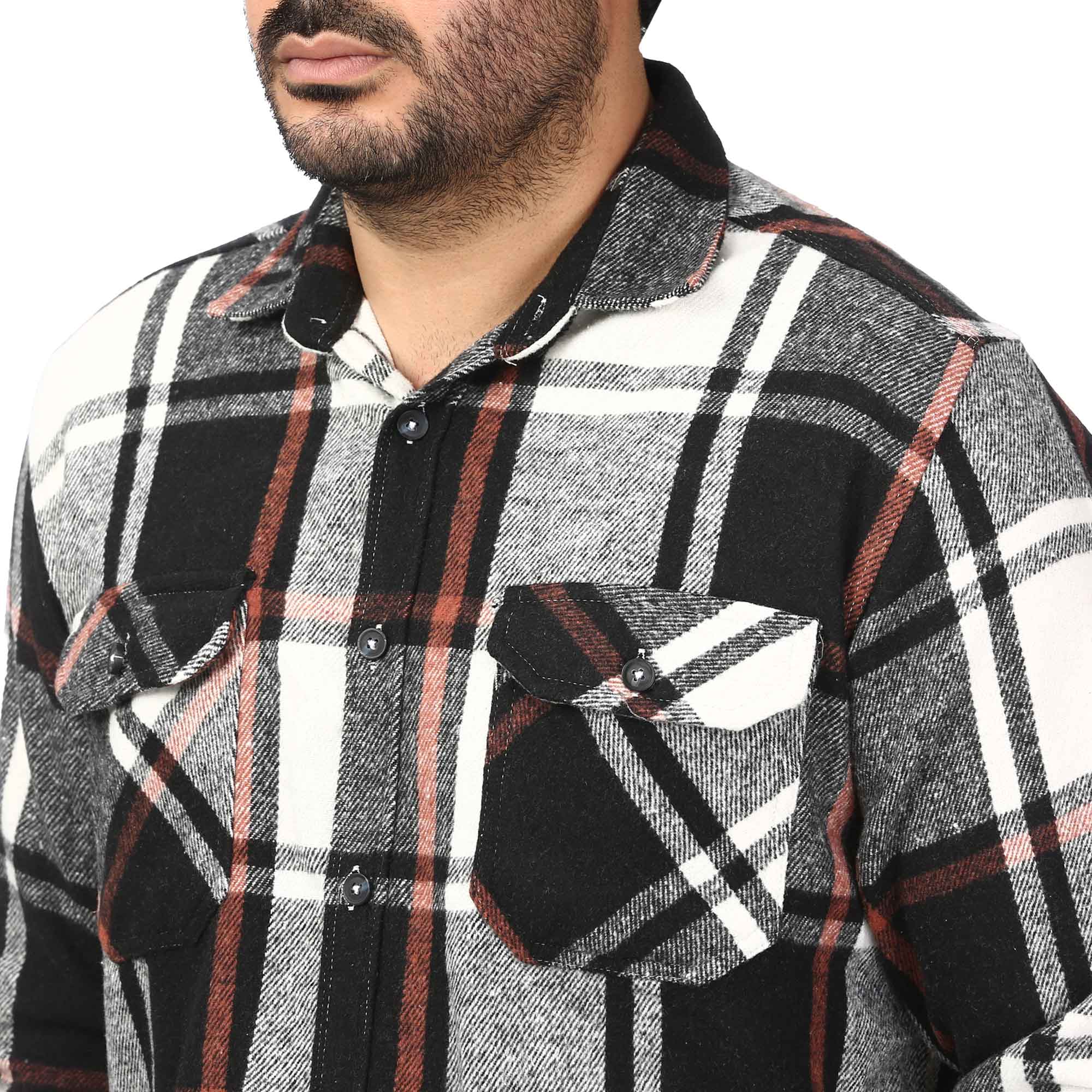 پیراهن آستین بلند پشمی ضخیم مردانه برند مد مدل 1410385