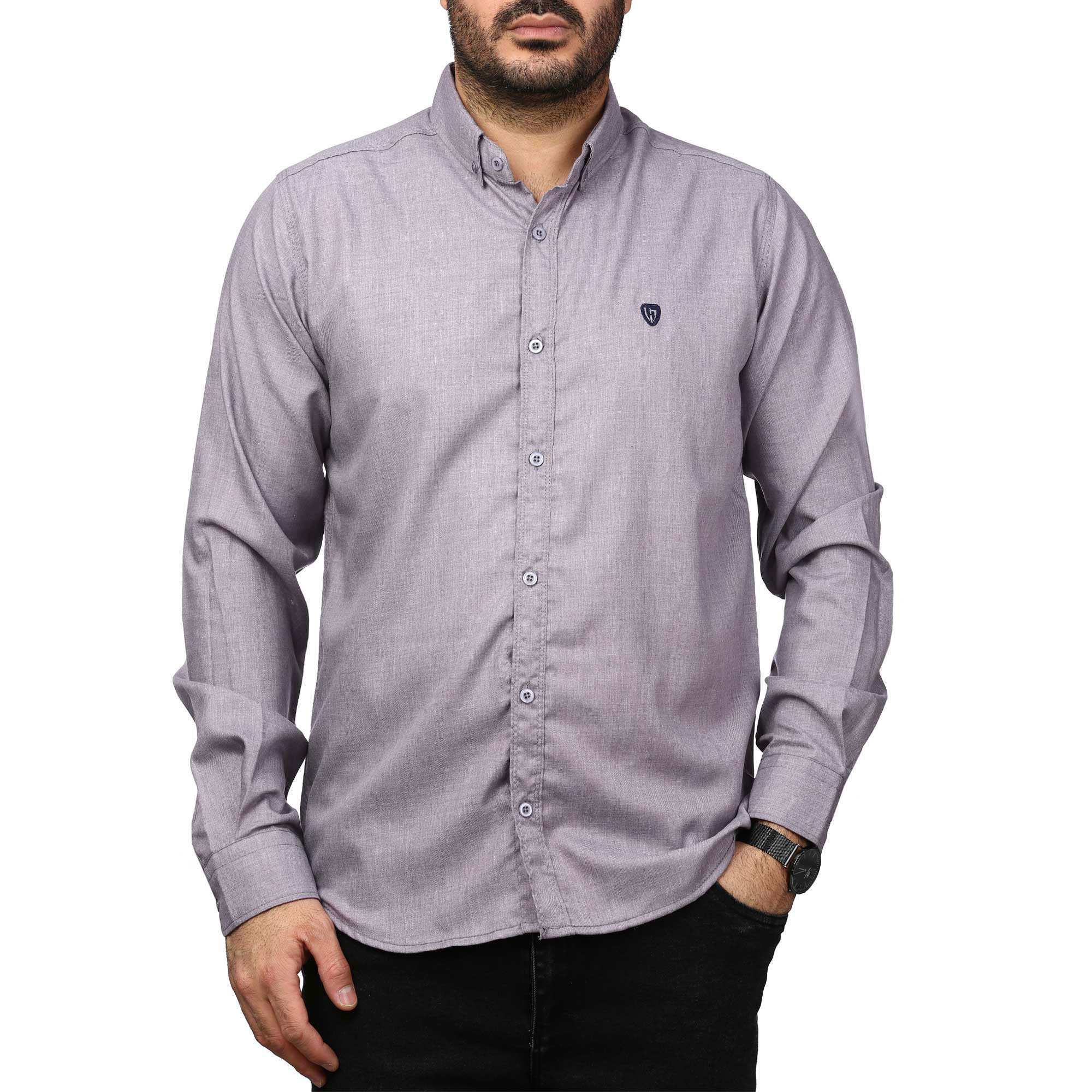 پیراهن آستین بلند ساده مردانه مدل 61029156