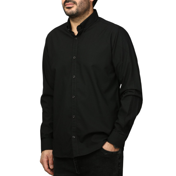 پیراهن آستین بلند لینن مردانه مدل 6105912