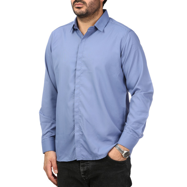 پیراهن آستین بلند ساده مردانه مدل 6102392