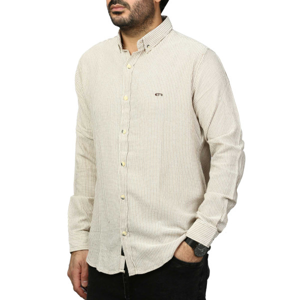 پیراهن آستین بلند کنفی مردانه مدل 61011043