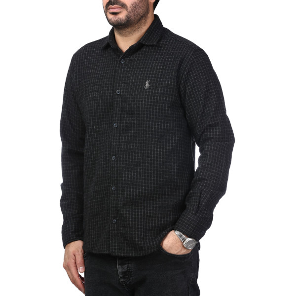 پیراهن آستین بلند پشمی مردانه مدل 6103898
