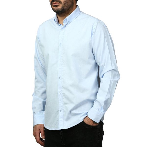 پیراهن آستین بلند لینن مردانه مدل 6105915