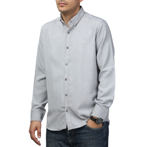 پیراهن آستین بلند لینن مردانه برند مد مدل 1410594