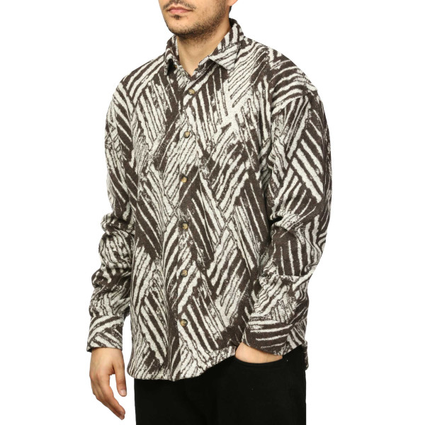 پیراهن آستین بلند طرح دار مردانه مدل 610316