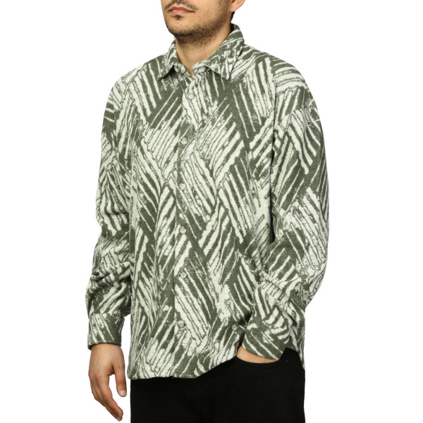 پیراهن آستین بلند طرح دار مردانه مدل 610311