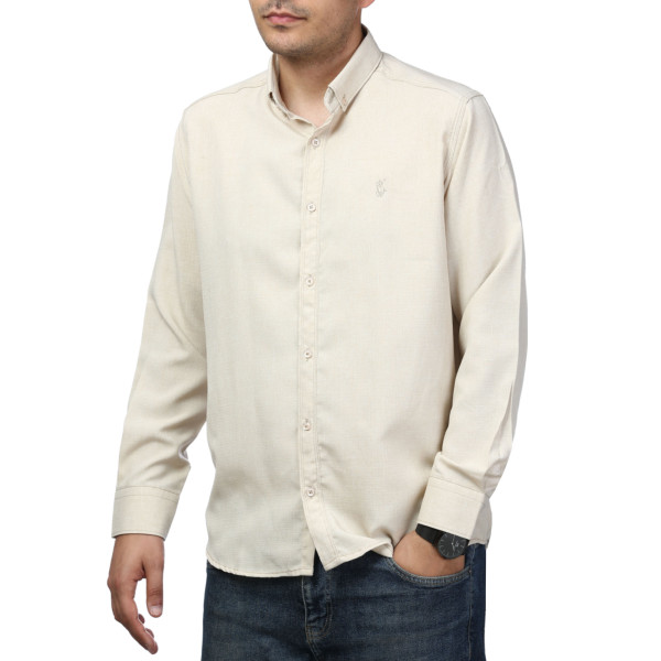 پیراهن آستین بلند لینن مردانه برند مد مدل 1410593