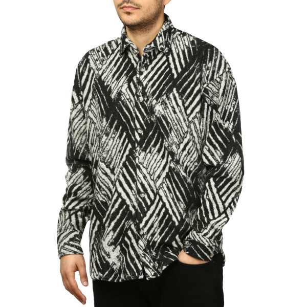پیراهن آستین بلند طرح دار مردانه مدل 610314