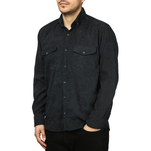 پیراهن آستین بلند مخمل کبریتی مردانه مدل 6209914