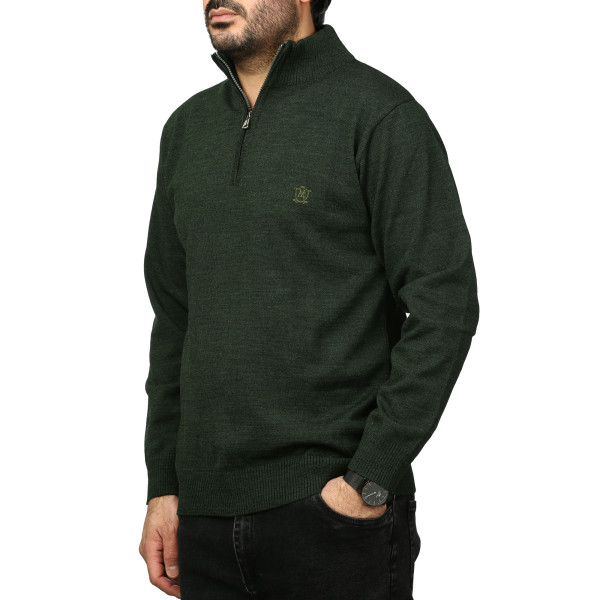 پلیور بافت یقه نیم زیپ ماراتن مدل 1719852