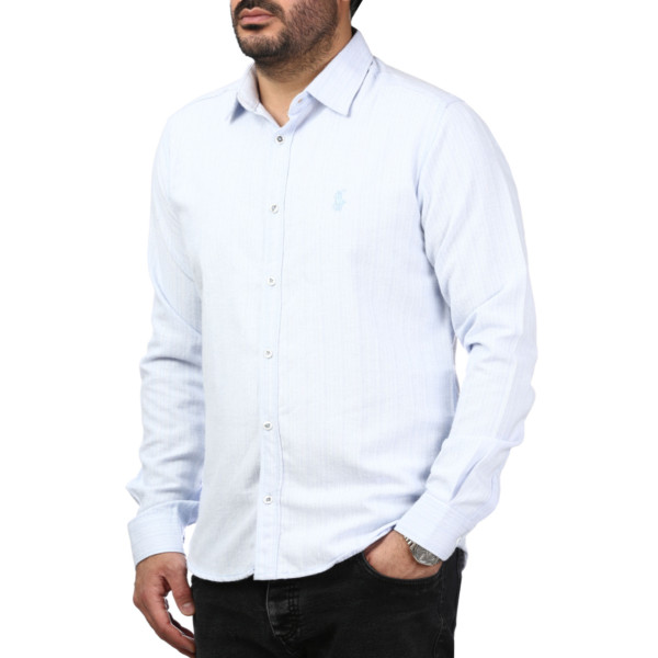 پیراهن آستین بلند راه راه مردانه مدل 6102072