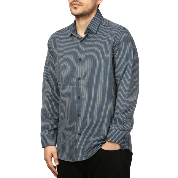 پیراهن آستین بلند راه راه مردانه مدل 620605