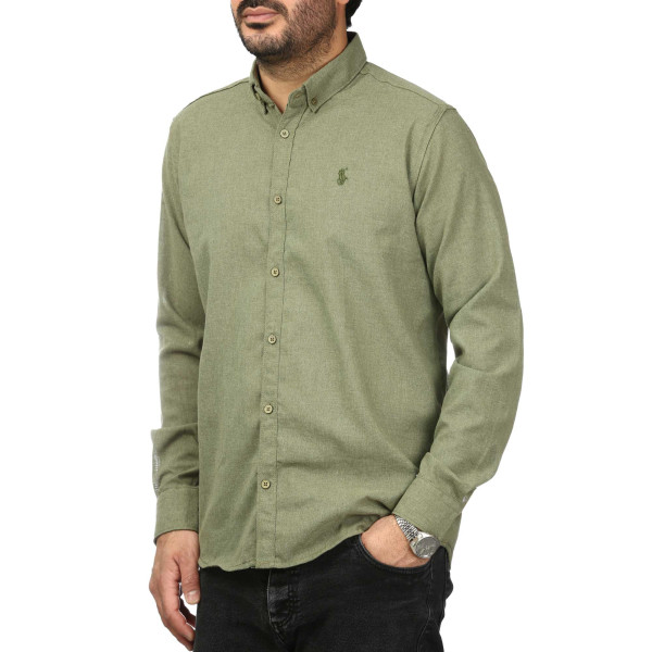 پیراهن آستین بلند لینن مردانه مدل 610593