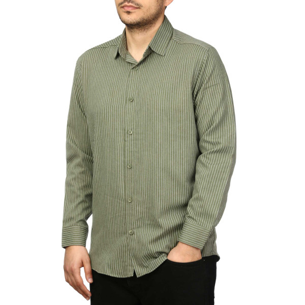 پیراهن آستین بلند راه راه مردانه مدل 620602