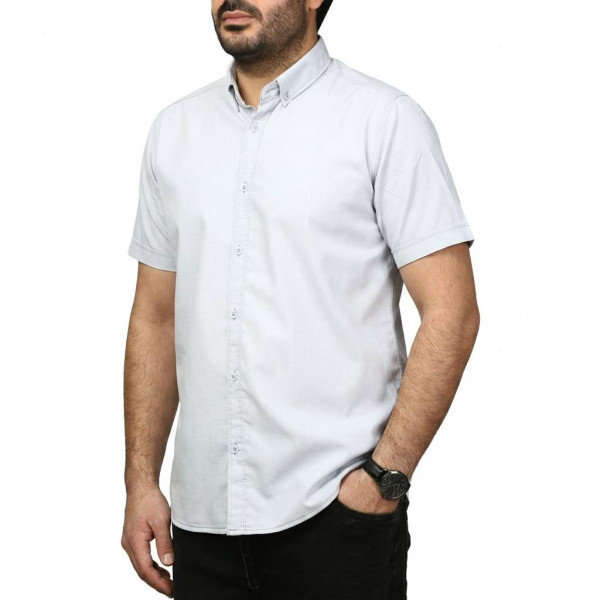 پیراهن آستین کوتاه لینن مردانه مدل 6215959