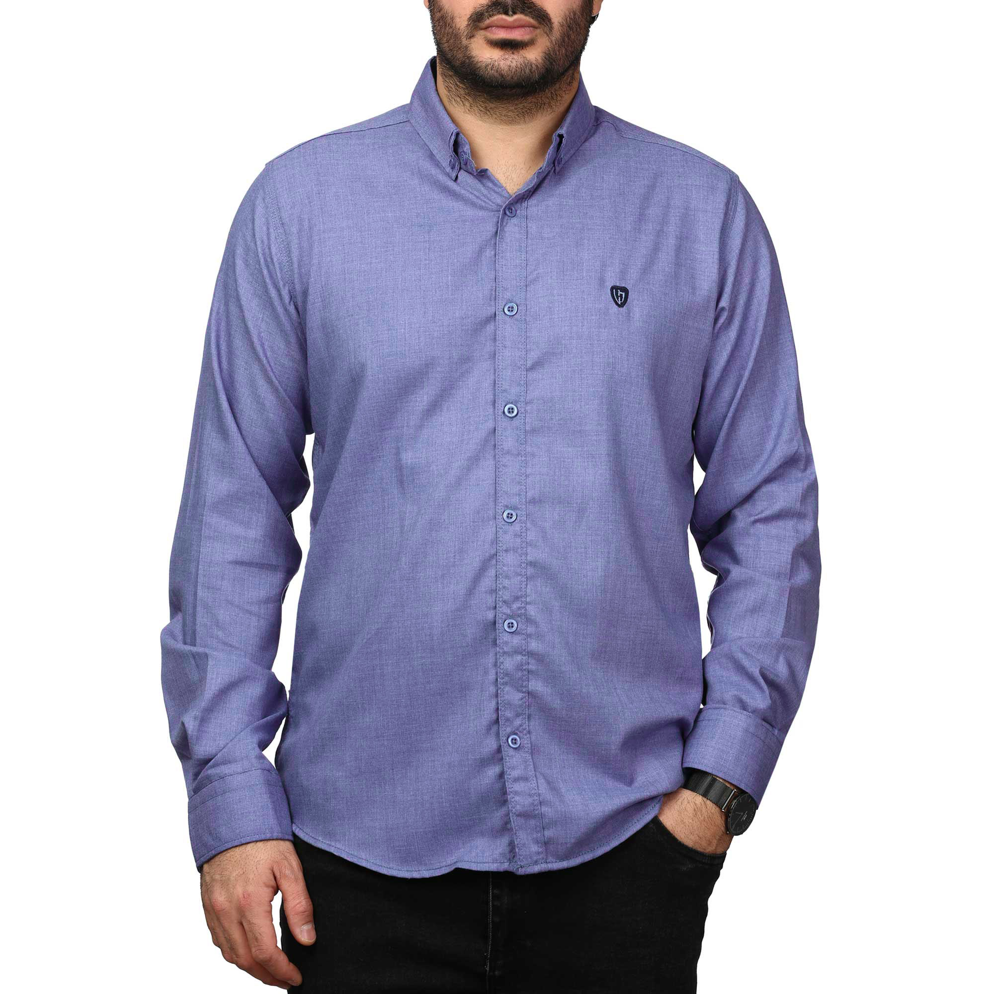 پیراهن آستین بلند ساده مردانه مدل 61029158