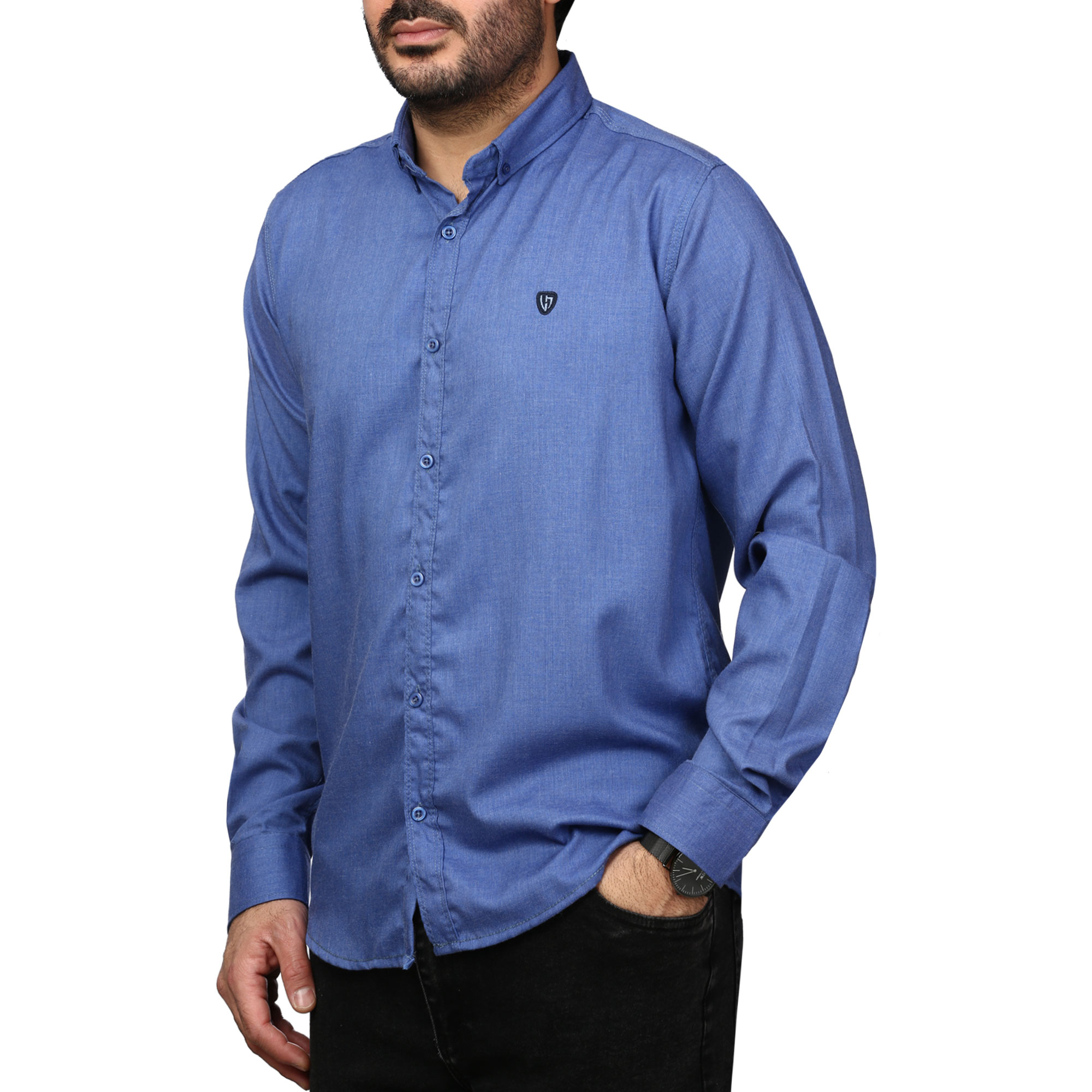 پیراهن آستین بلند ساده مردانه مدل 61029150