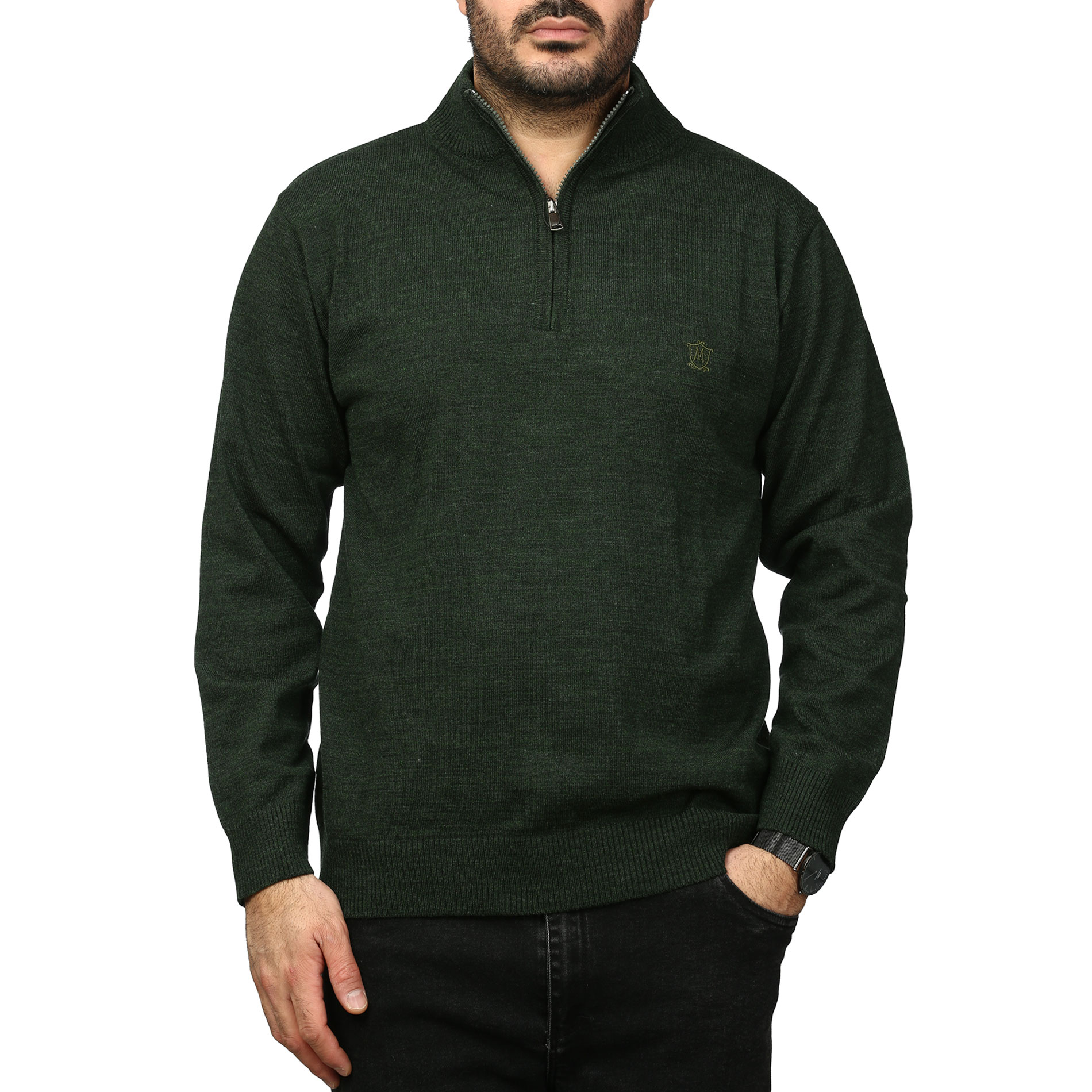 پلیور بافت یقه نیم زیپ ماراتن مدل 1719852