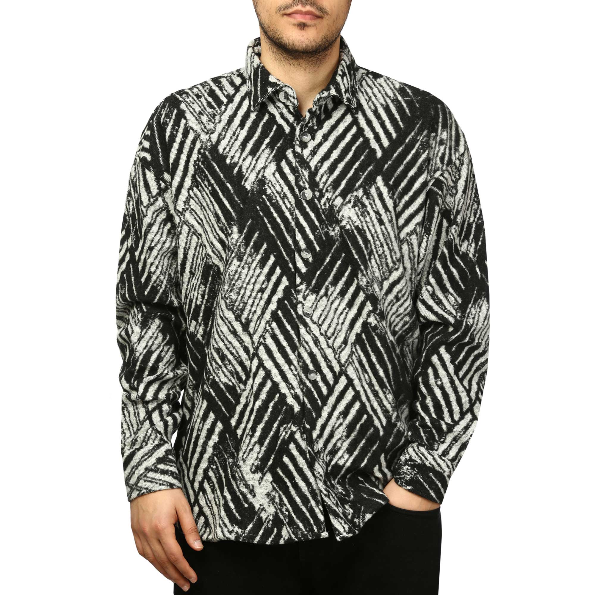 پیراهن آستین بلند طرح دار مردانه مدل 610314