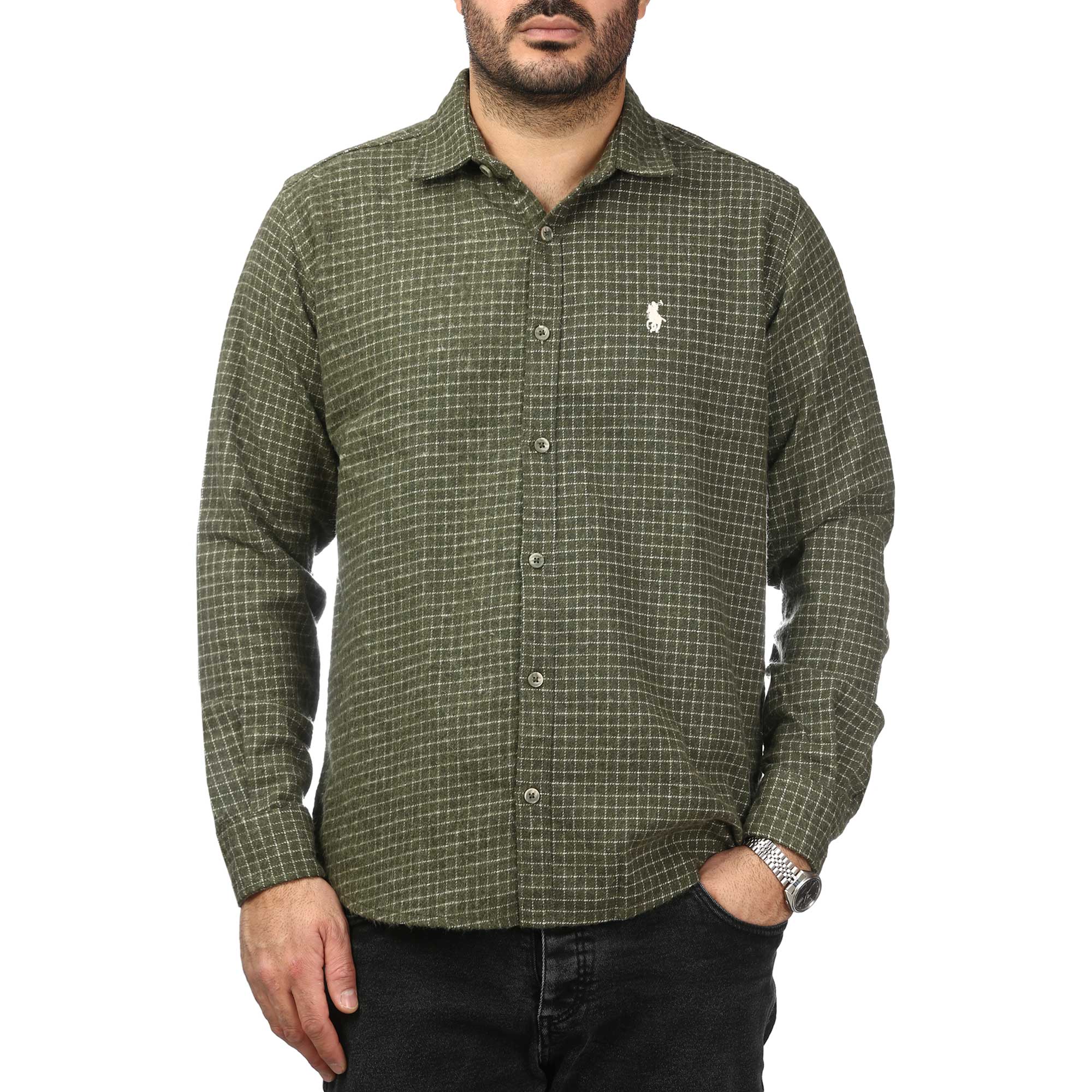 پیراهن آستین بلند پشمی مردانه مدل 6103897