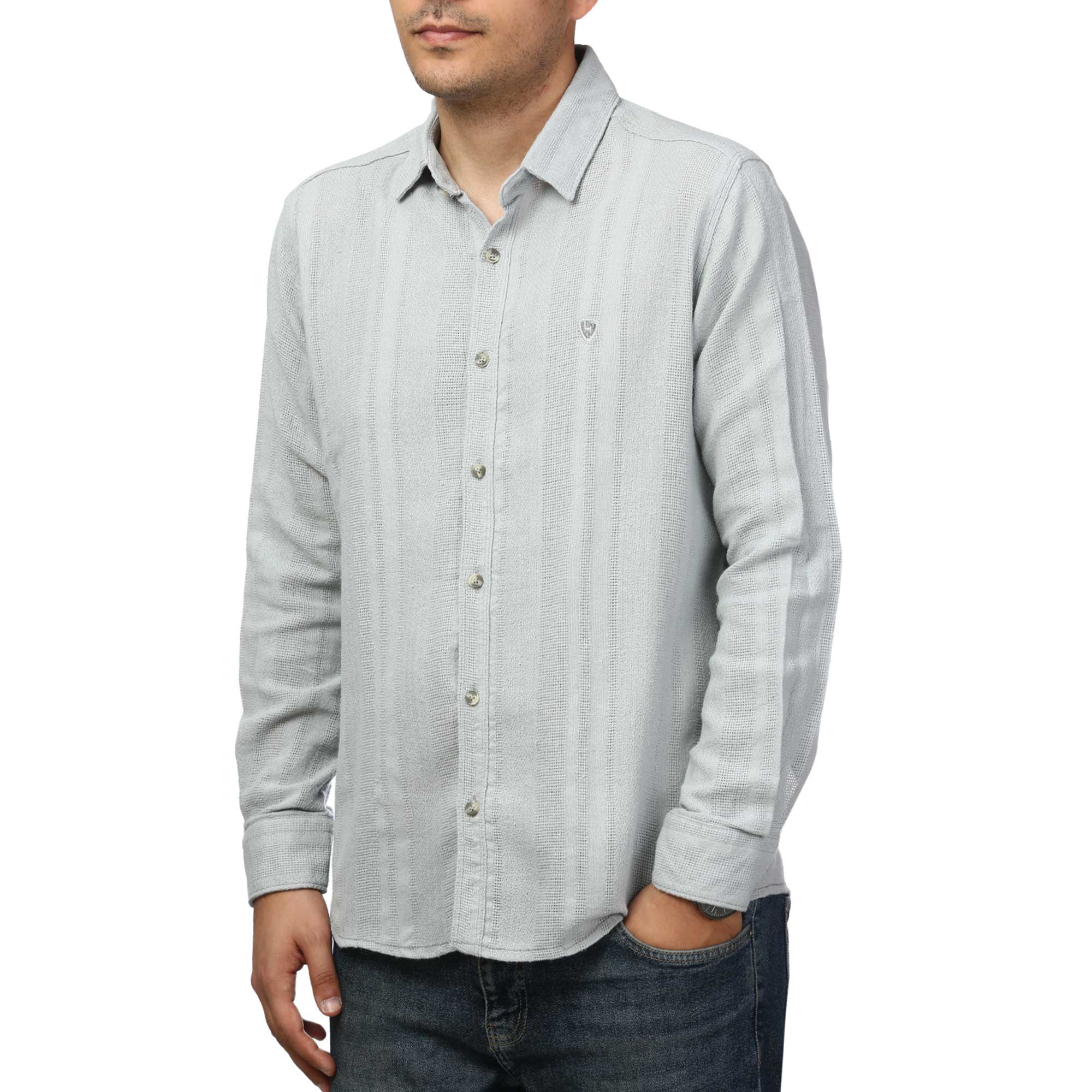 پیراهن آستین بلند کنفی مردانه مدل 61011039