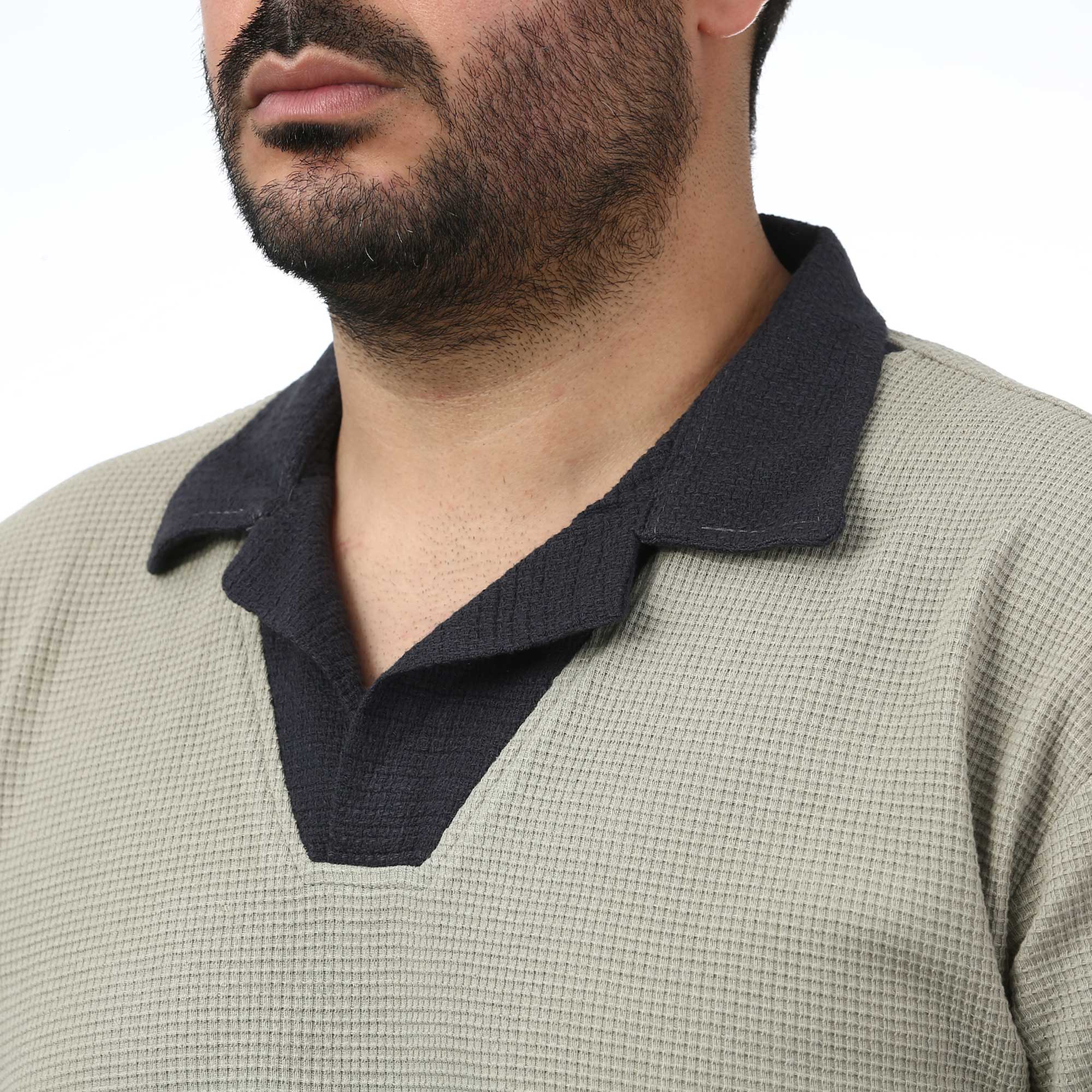 پولوشرت آستین کوتاه  یقه شکاری مردانه سیزر مدل 15611244