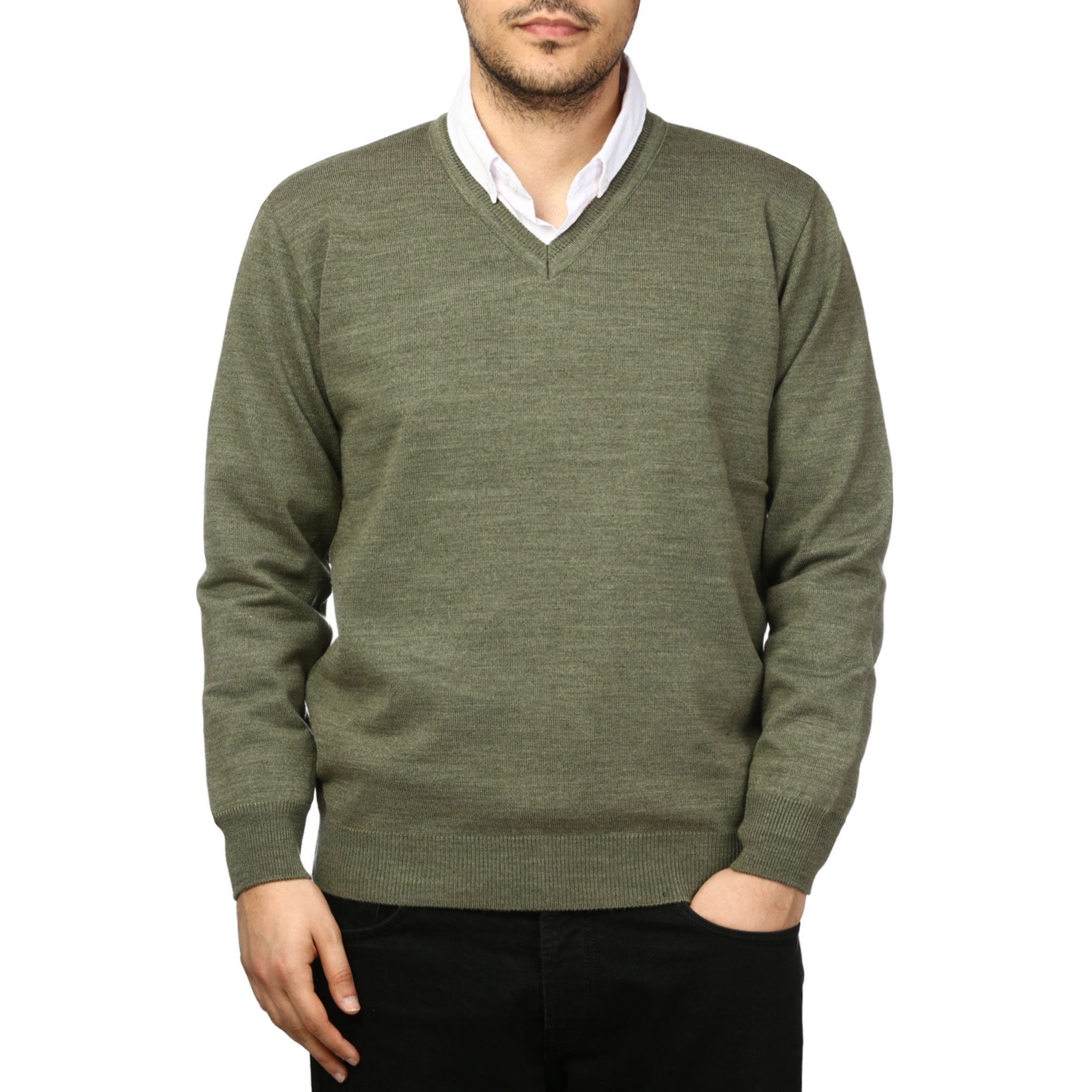 پلیور بافت یقه هفت مردانه ماراتن مدل 1769857