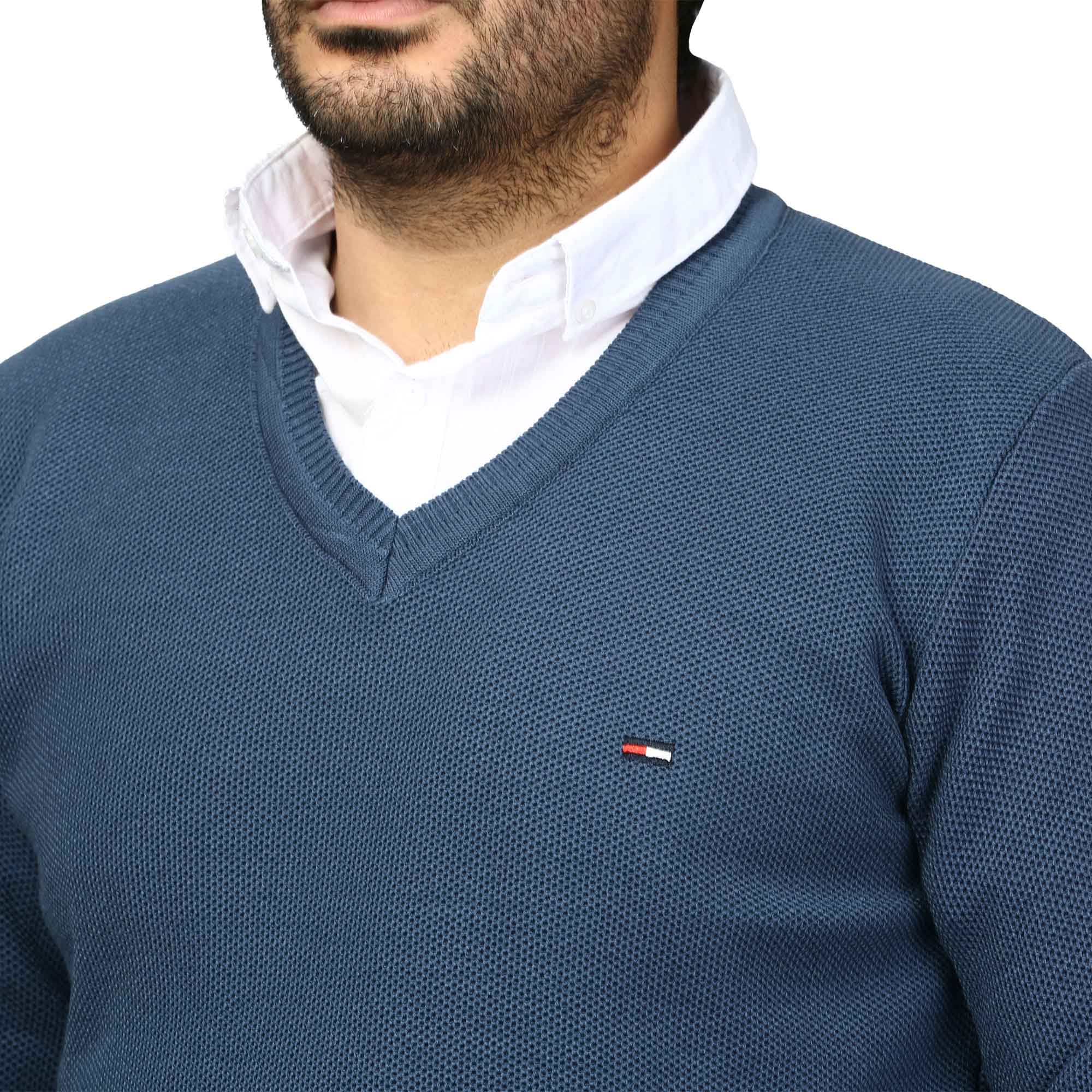 پلیور بافت یقه هفت فندوقی مردانه مدل 669854