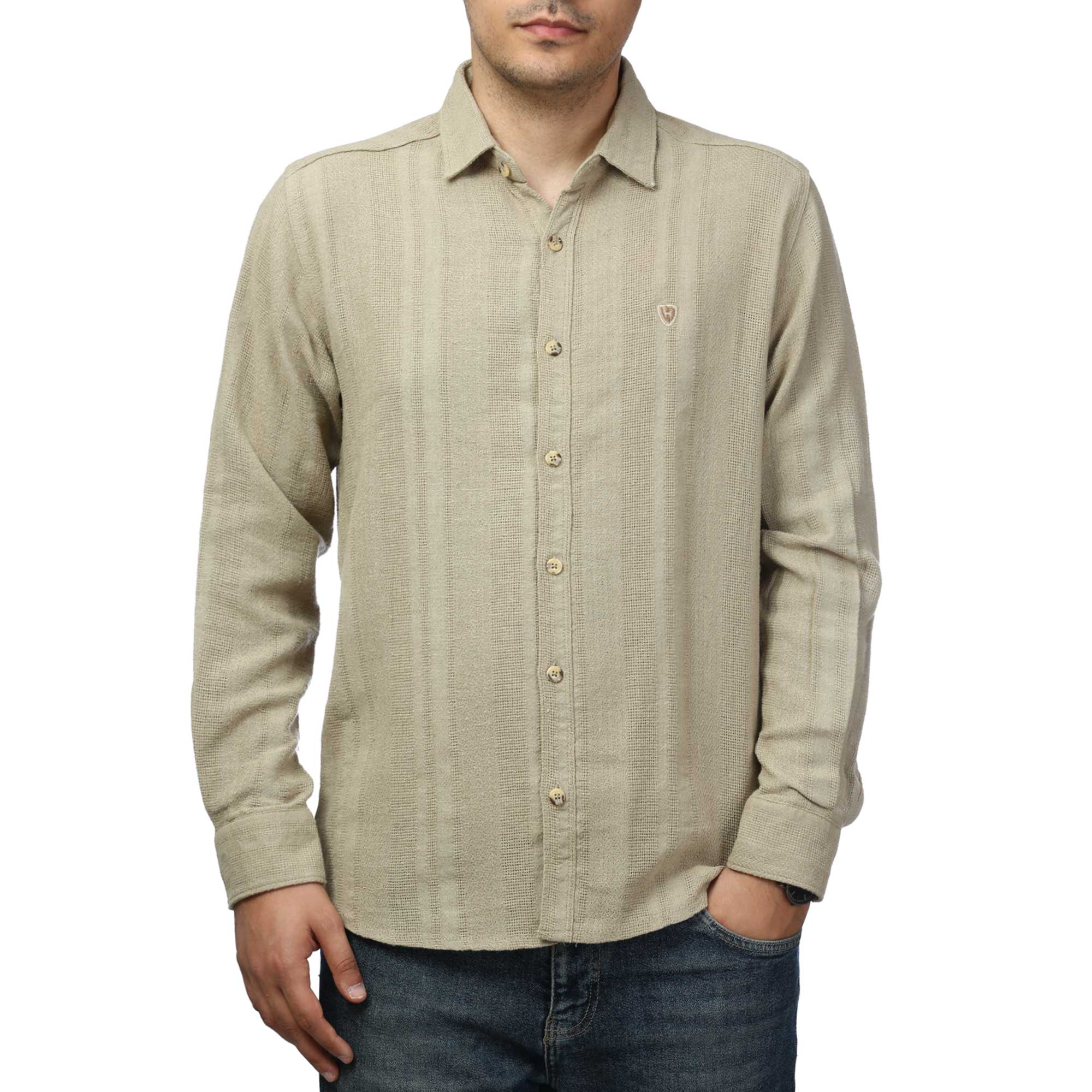 پیراهن آستین بلند کنفی مردانه مدل 61011037