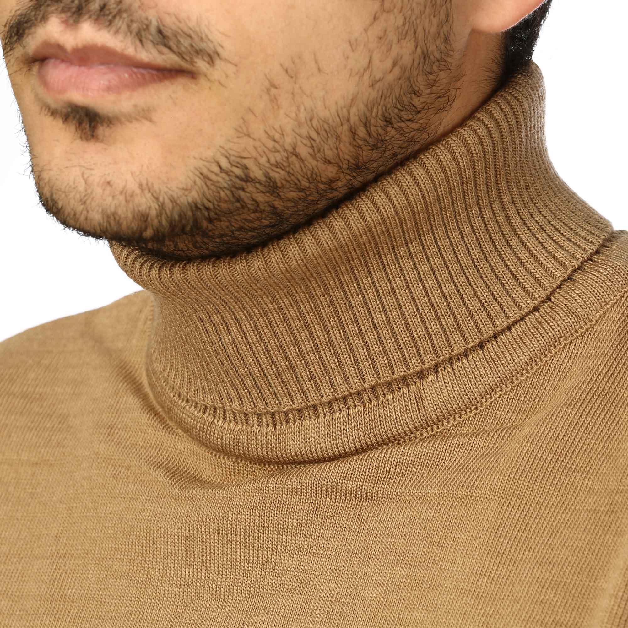 پلیور بافت یقه اسکی مردانه مدل 689855